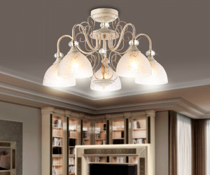 TR3057/5 BG/GD/FR бежевый/золото/белый матовый E27/5 max 40W D600*380