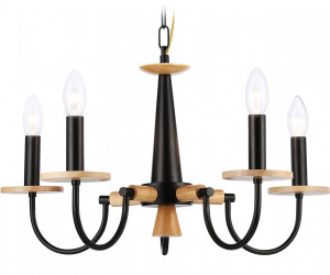 TR9593/5 BK/LW черный/светлое дерево E14/5 max 40W D555*660