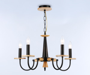 TR9593/5 BK/LW черный/светлое дерево E14/5 max 40W D555*660