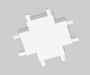 GV1124 WH белый X-образный коннектор для накладного шинопровода 46*46*6