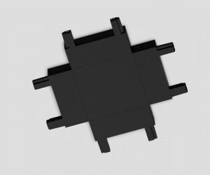 GV1127 BK черный X-образный коннектор для накладного шинопровода 46*46*6