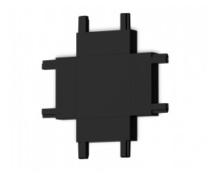 GV1127 BK черный X-образный коннектор для накладного шинопровода 46*46*6