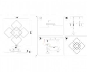 FA5301 WH белый 140W 770*770*130 (ПДУ РАДИО 2.4)