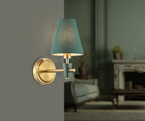 LH75055 BS/GN латунь/зеленый E14 max 40W 230*140*270