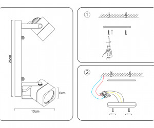 TA112 WH белый GU10 260*130*D60