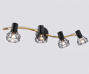 TR8658/4 BK/GD черный/золото E14/4 max 60W 750*100*185