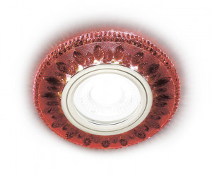 S305 RD хром/красный хрусталь/MR16+3W(LED COLD)