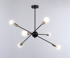 TR80435/6 BK/GD черный/золото E27/6 max 60W D950*730