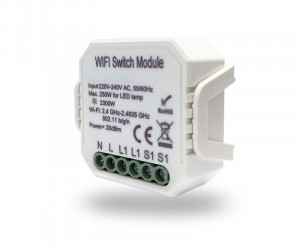 RL1001-SM Одноканальное Wi-Fi реле-выключатель 1 x 2300 Вт / 250 Вт для LED