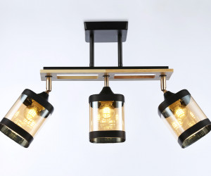 TR9527/3 BK/FGD/TI черный/золото/янтарь E27/3 max 40W 620*100*290