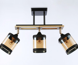 TR9527/3 BK/FGD/TI черный/золото/янтарь E27/3 max 40W 620*100*290