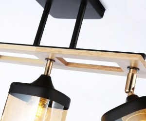 TR9527/3 BK/FGD/TI черный/золото/янтарь E27/3 max 40W 620*100*290