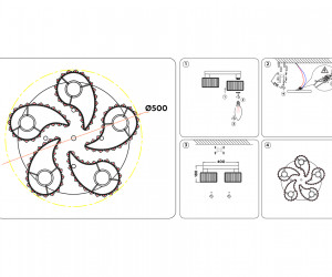 TR5203/5 CF/CL кофе/прозрачный E27/5 max 40W D500*180