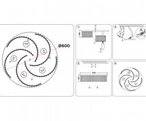 TR5205/6 CH/CL хром/прозрачный E27/6 max 40W D600*180