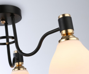 TR303303/3 BK/GD/FR черный/золото/белый матовый E27*3 max 60W D600*270