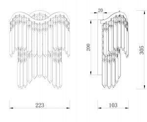 Настенный светильник (бра) Maytoni DIA201WL-02G