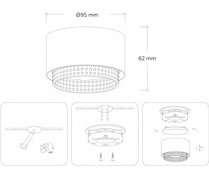 TN71271 WH/BK белый/черный GX53 max 12W D95*62
