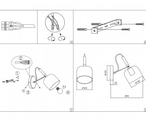 TR97102 GD/BK золото/черный E27 max 40W D130*223*273