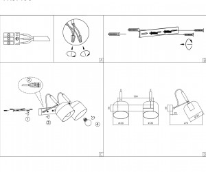 TR97106/2 GD/BK золото/черный E27*2 max 40W D130*223*273