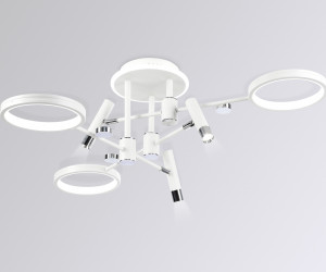 FL51646/3+3 WH/CH белый/хром 76W 3000K-6400K D700*300 (ПДУ ИК)