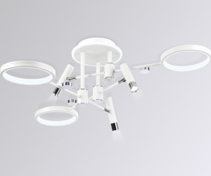 FL51646/3+3 WH/CH белый/хром 76W 3000K-6400K D700*300 (ПДУ ИК)