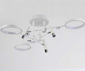 FL51646/3+3 WH/CH белый/хром 76W 3000K-6400K D700*300 (ПДУ ИК)