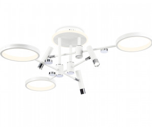 FL51646/3+3 WH/CH белый/хром 76W 3000K-6400K D700*300 (ПДУ ИК)