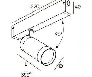 DK8020-BG Акцентный светильник SMART SPOT 20W DIM 3000K-6000K, матовое золото с черным