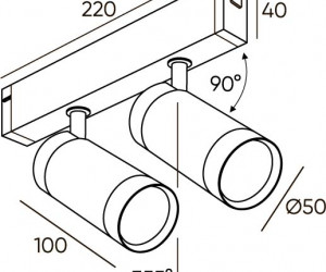 DK8012-BK Акцентный светильник SMART SPOT DOUBLE 2x9W DIM 3000K-6000K, черный