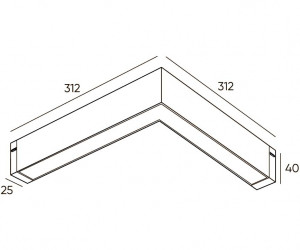 DK8014-WH Угловой светильник SMART LINEAR ANGLE 18W DIM 3000K-6000K, белый