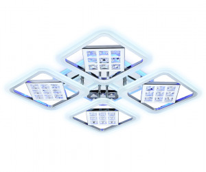 FA288/4 CH хром 116W 750*750*80 (ПДУ РАДИО 2.4G)