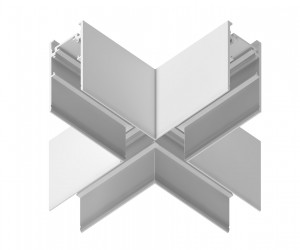 GL3375 WH белый коннектор X-образный для накладного шинопровода 170*170*53.7