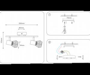 TR8621/2 BK/CH черный/хром E27*2 max 40W 260*91*175