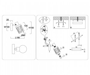 TR8663 WH белый E14 max 60W 180*100*150