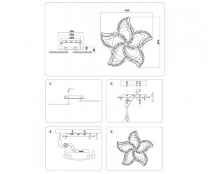 FA1723/5 CH хром 105W 3000K/4200K/6400K 550*540*90 (ПДУ РАДИО 2.4G)
