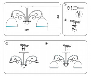 TR3181/3 CH/FR хром/белый матовый E27/3 max 40W D585*285