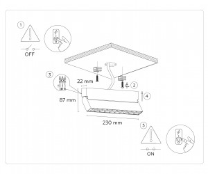 TA1825 WH белый LED 12W 4200K 230*22*87