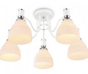 TR303305/5 WH/CH/FR белый/хром/белый матовый E27*5 max 60W D600*270