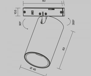 Трековый светильник Technical TR187-1-9W3K-M-BW