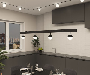 DK8050-BK Рассеивающий светильник SMART MOON 5W DIM 3000K-6000K, ?100мм, черный, акрил