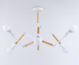 TR80485/6 WH/LW белый/светлое дерево E27/6 max 60W D930*510