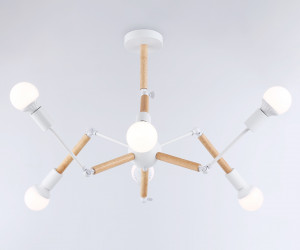 TR80485/6 WH/LW белый/светлое дерево E27/6 max 60W D930*510