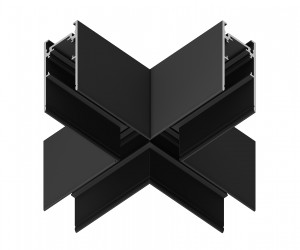 GL3376 BK черный коннектор X-образный для накладного шинопровода 170*170*53.7