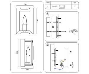 TR5157 GD/CL золото/прозрачный E14/1 max 40W 210*130*100