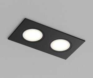 Встраиваемый влагозащищенный светильник PORT, 2?15 Вт макс., LED, GU5.3, IP65, корпус из полимера, цвет чёрный