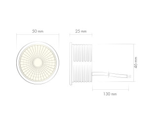 DK3000-8W dim Керамический светодиодный модуль. Белый с прозрачной линзой 60 градусов, 8 Вт, 3000К, диммируемый