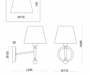 Настенный светильник (бра) Freya FR5190WL-01BS