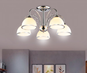 TR3182/5 CH/FR хром/белый матовый E27/5 max 40W D575*285