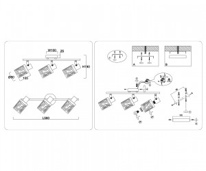 TR8665/3 WH белый E14/3 max 60W 560*100*190