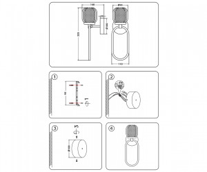 TR5424 GD золото G9 max 40W 335*110*140